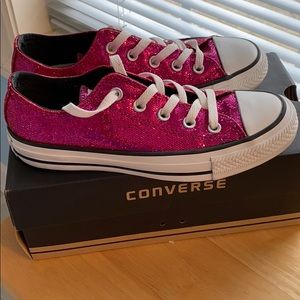 Pink Sequin Low Top Converse